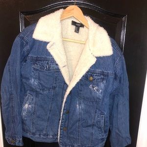 Faux Fur/Sherpa Jean Jacket